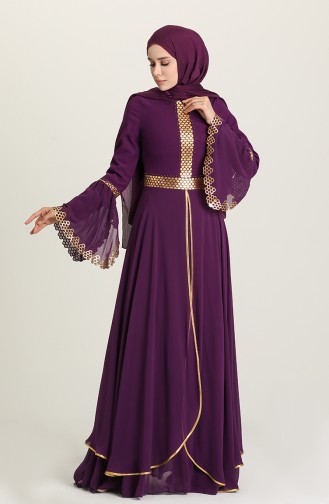 Purple Hijab Evening Dress 2003-01