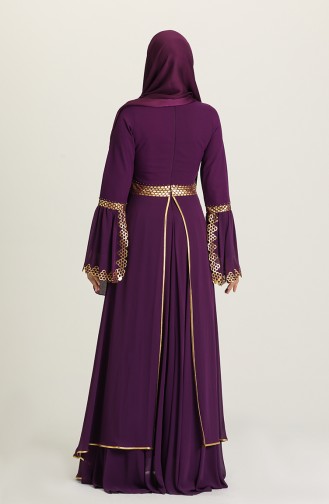 Purple Hijab Evening Dress 2003-01