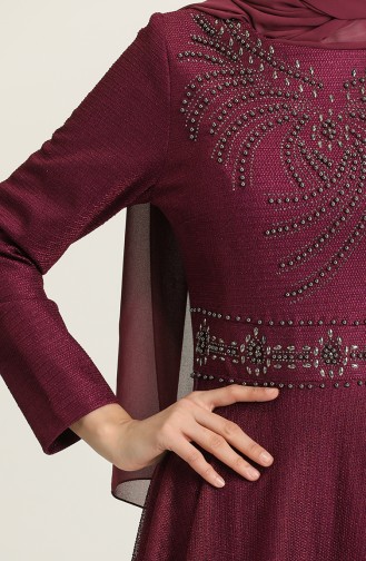 Plum Hijab Evening Dress 2007-02