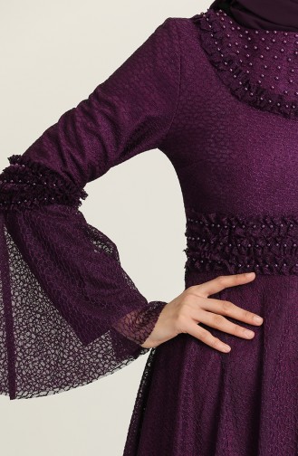 Purple Hijab Evening Dress 2027-01
