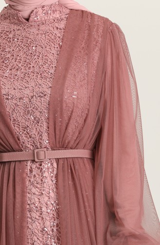 Beige-Rose Hijab-Abendkleider 52790-03