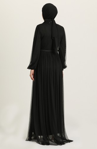 Black Hijab Evening Dress 52790-04