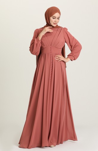 Onion Peel Hijab Evening Dress 4851-06