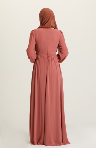 Onion Peel Hijab Evening Dress 4851-06
