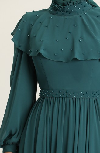 Green Hijab Evening Dress 4901-01