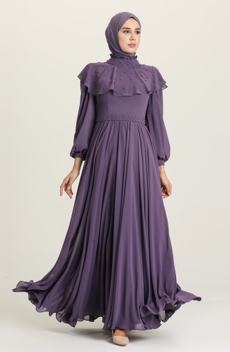 Lila Hijab-Abendkleider 4901-02