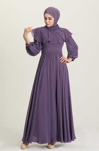 Lila Hijab-Abendkleider 4901-02