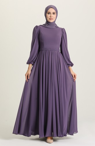 Lila Hijab-Abendkleider 4901-02