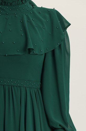 Emerald Green Hijab Evening Dress 4901-03