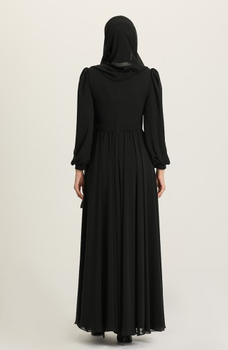 Schwarz Hijab-Abendkleider 4901-04