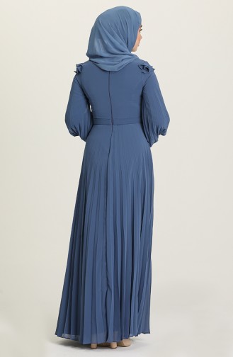 Indigo Hijab-Abendkleider 4905-02