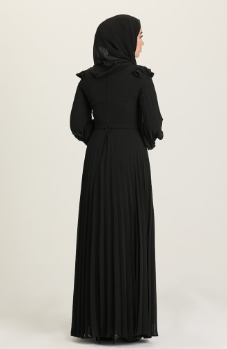 Black Hijab Evening Dress 4905-03