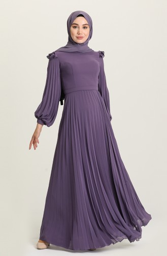 Violet Hijab Evening Dress 4905-05