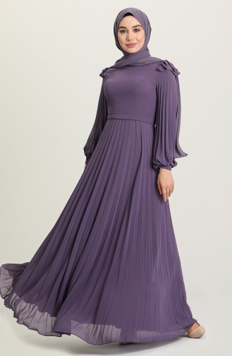 Violet Hijab Evening Dress 4905-05