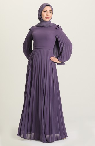 Violet Hijab Evening Dress 4905-05