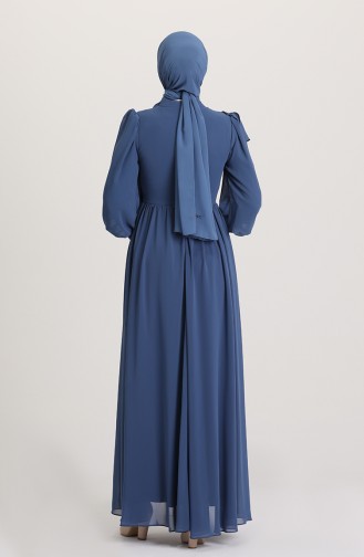 Indigo Hijab-Abendkleider 4907-02