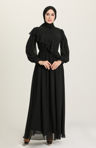 Schwarz Hijab-Abendkleider 4907-04