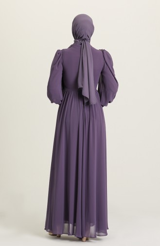Violet Hijab Evening Dress 4907-06