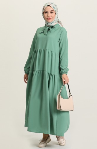 Green Almond Hijab Dress 1680-12