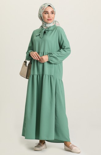 Green Almond Hijab Dress 1680-12