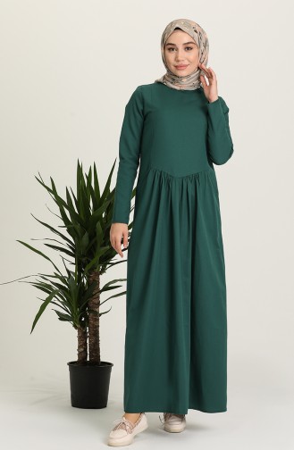 Robe Hijab Vert emeraude 3326-08