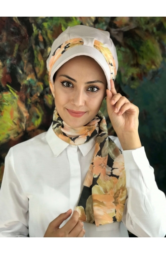 Cream Ready to Wear Turban 06-01