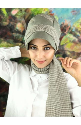Light Pistachio Green Ready to Wear Turban 01412-01