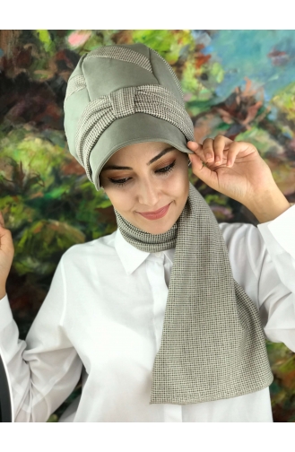 Light Pistachio Green Ready to Wear Turban 01412-01