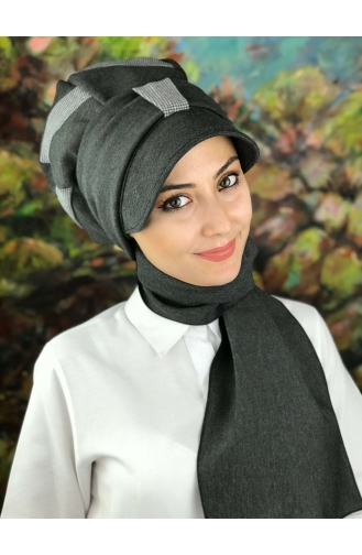 Smoke-Colored Ready to Wear Turban 01416-01