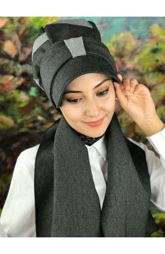 Smoke-Colored Ready to Wear Turban 01416-01