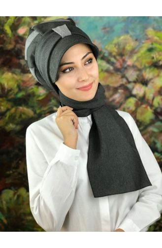 Smoke-Colored Ready to Wear Turban 01416-01