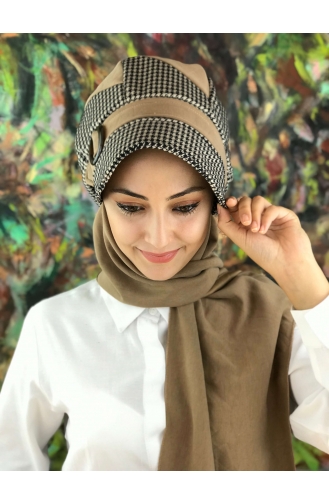 Light Brown Ready to wear Turban 01409-01