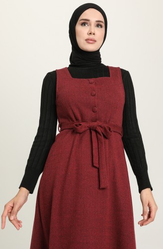 Claret red İslamitische Jurk 7130-03