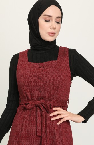 Weinrot Hijab Kleider 7130-03