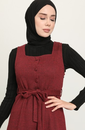 Claret red İslamitische Jurk 7130-03