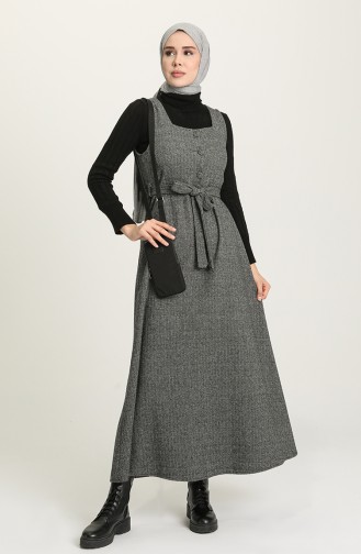 Grau Hijab Kleider 7130-04