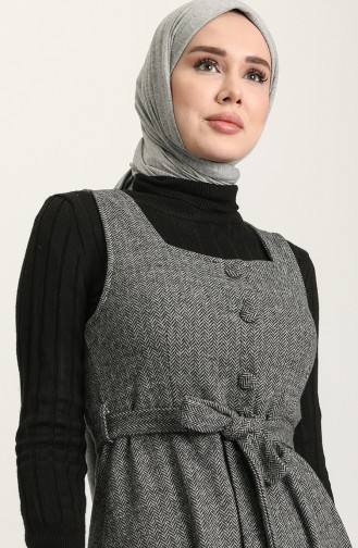 Grau Hijab Kleider 7130-04