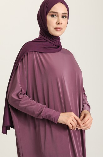 فستان بأكمام خفاش لون الورد المجفف 2000-04