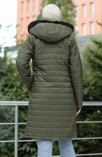 Kapüşonlu Kapitone Mont 1055-03 Haki