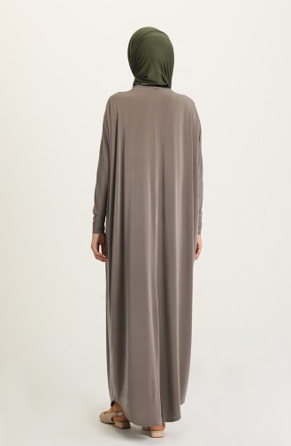 Yarasa Kol Salaş Elbise 2000-10 Koyu Vizon