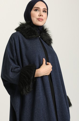 Navy Blue Poncho 1550-03