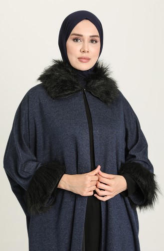 Dunkelblau Poncho 1708-06