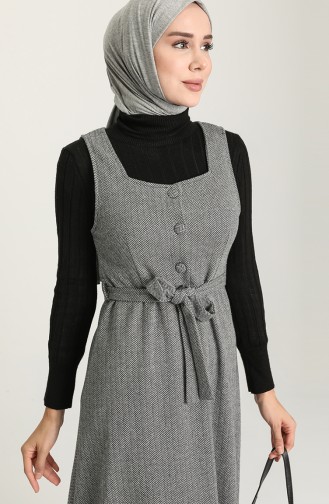 Navy Blue Hijab Dress 7130-06