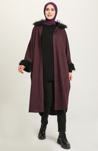 Poncho a Fourrure 1550-02 Pourpre 1550-02