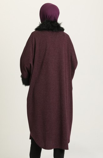 Poncho a Fourrure 1550-02 Pourpre 1550-02