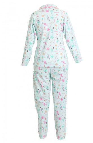 Minzenblau Pyjama 21376-01