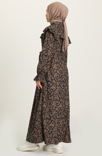 Dark Brown Hijab Dress 22K8459-01