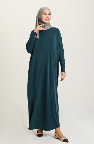 فستان بأكمام خفاش أخضر زمردي 2000-01