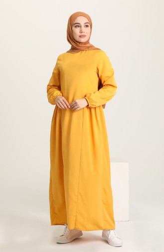 Mustard Hijab Dress 1684-01