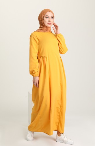 Mustard Hijab Dress 1684-01
